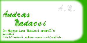 andras madacsi business card